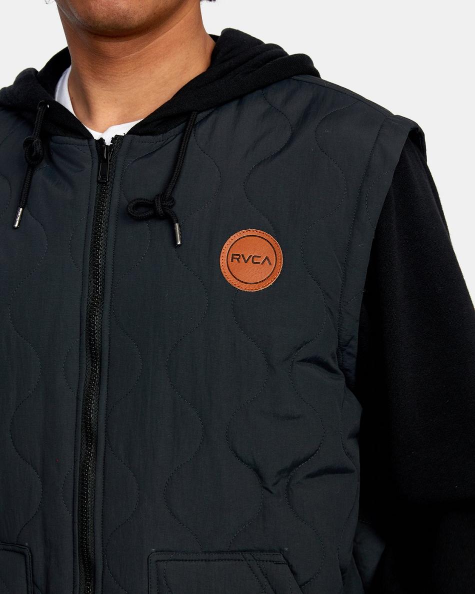 Sudadera Con Capucha Rvca Grant Encapuchado Puffer Jacket Hombre Negras | PCOQX41465