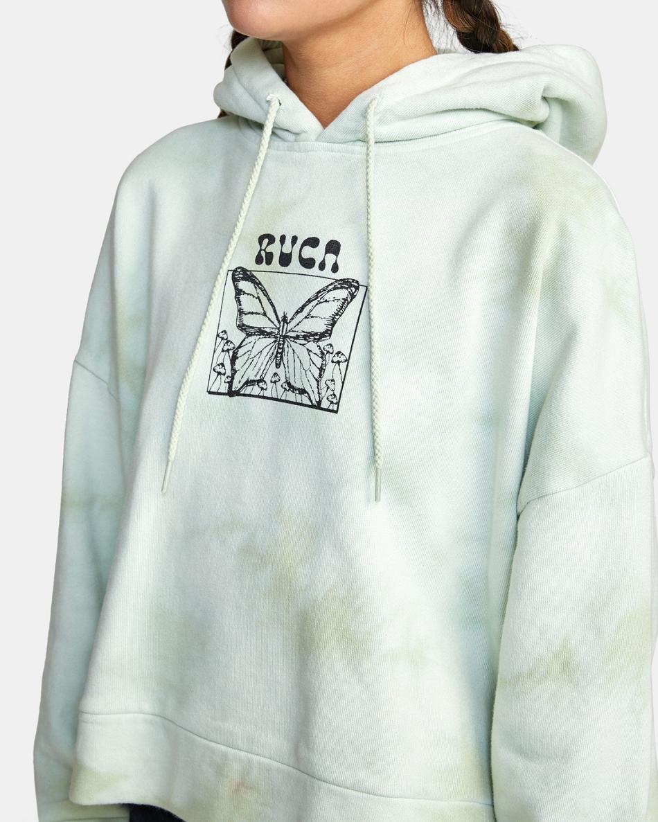 Sudadera Con Capucha Rvca In The Air Venice Tie-Dye Mujer Verde Claro | COICD71755