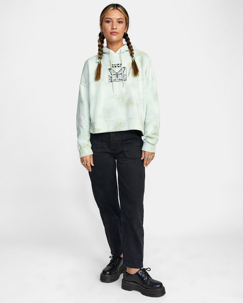 Sudadera Con Capucha Rvca In The Air Venice Tie-Dye Mujer Verde Claro | COICD71755