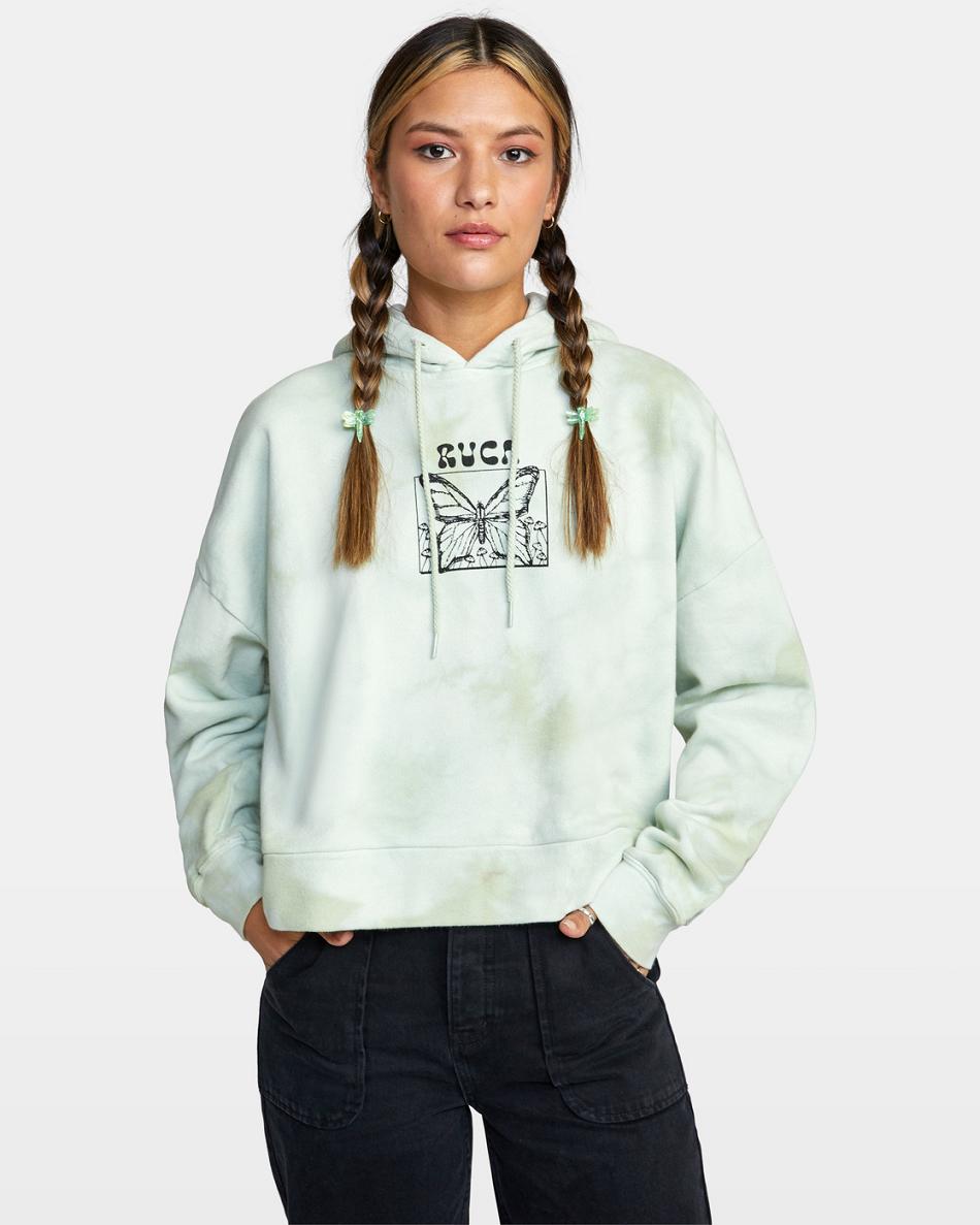 Sudadera Con Capucha Rvca In The Air Venice Tie-Dye Mujer Verde Claro | COICD71755