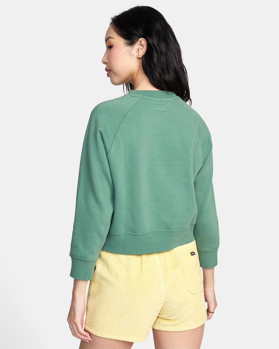 Sudadera Con Capucha Rvca Love Her Crewneck Mujer Verde | COQAV94065