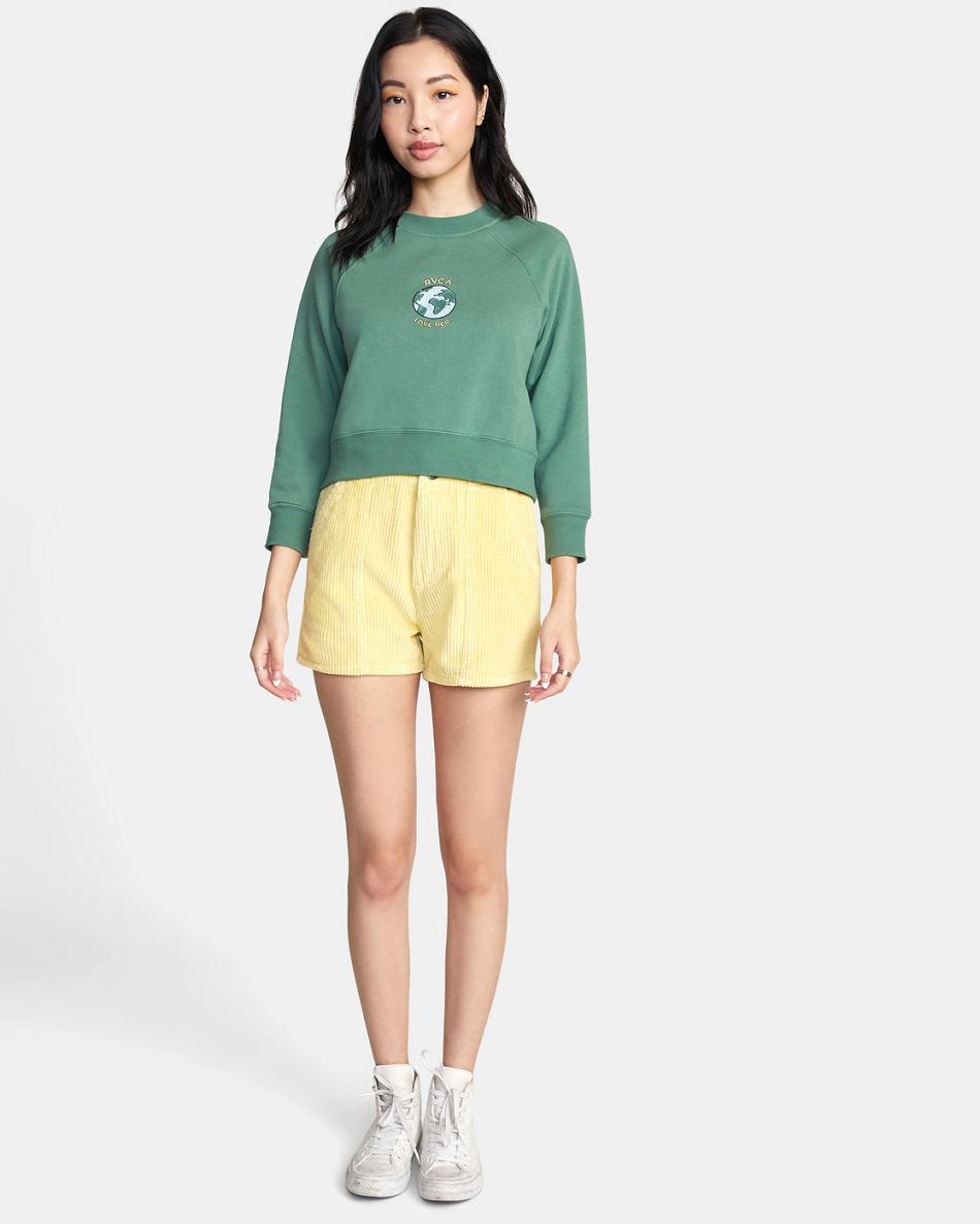 Sudadera Con Capucha Rvca Love Her Crewneck Mujer Verde | COQAV94065