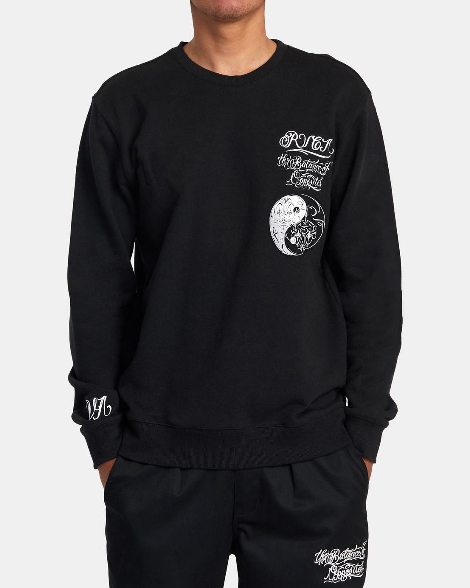 Sudadera Con Capucha Rvca Mister Cartoon Crewneck Hombre Negras | UCOND67031