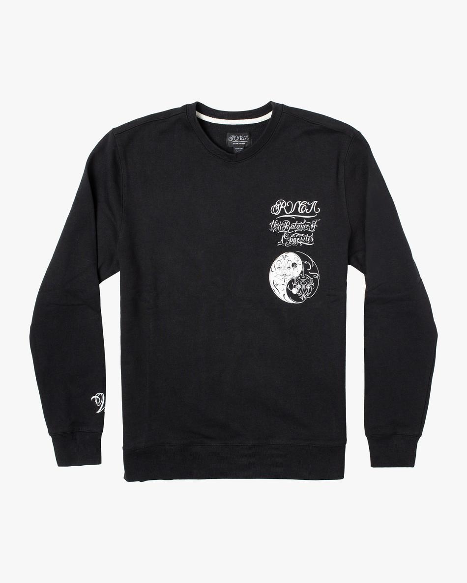 Sudadera Con Capucha Rvca Mister Cartoon Crewneck Hombre Negras | UCOND67031