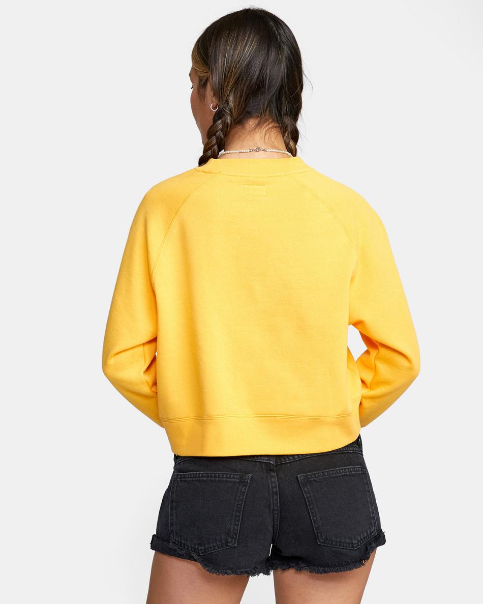 Sudadera Con Capucha Rvca Oasis Crewneck Mujer Marigold | COJVR58541