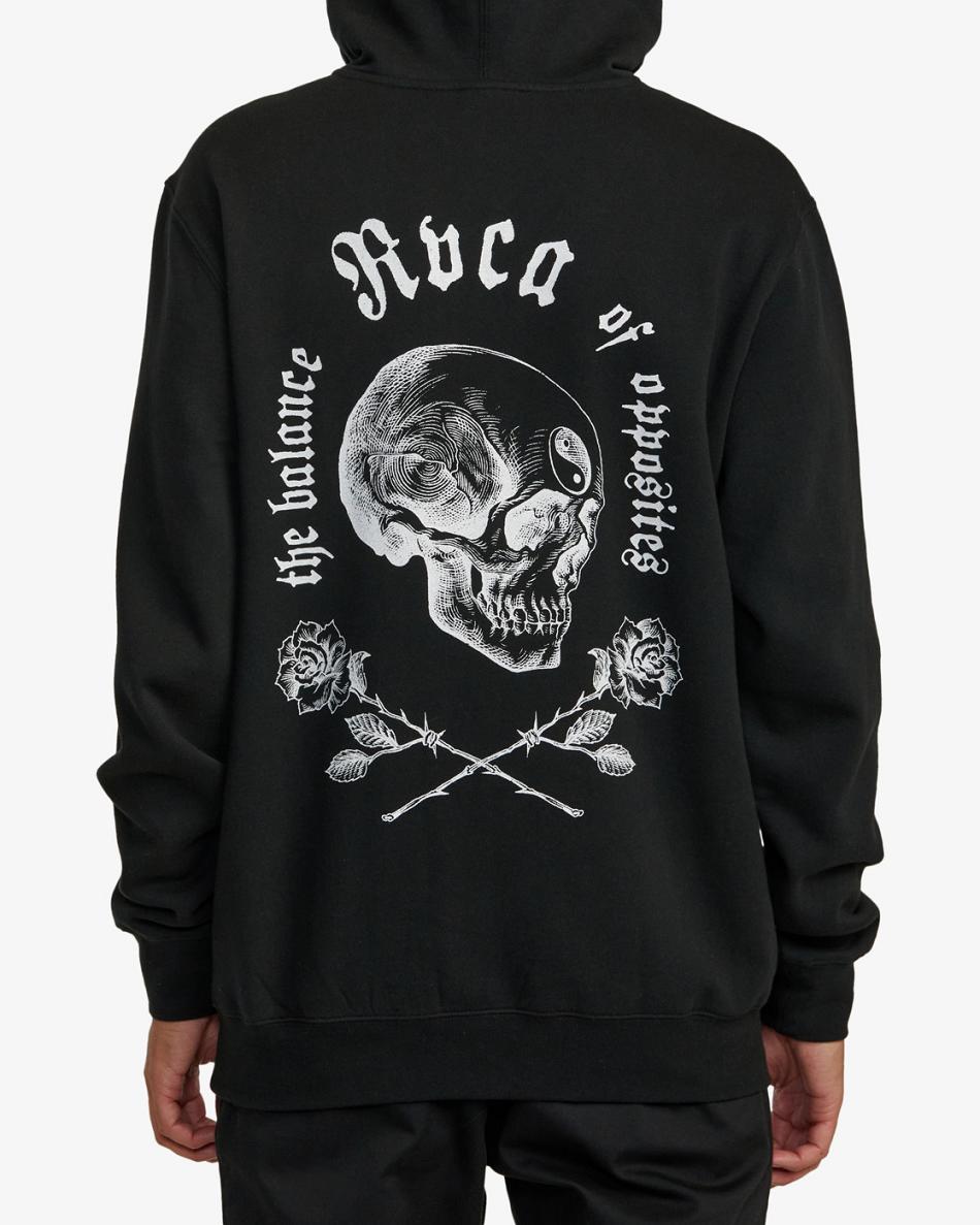 Sudadera Con Capucha Rvca Opposite Skullsie Hombre Negras | ACODF42696