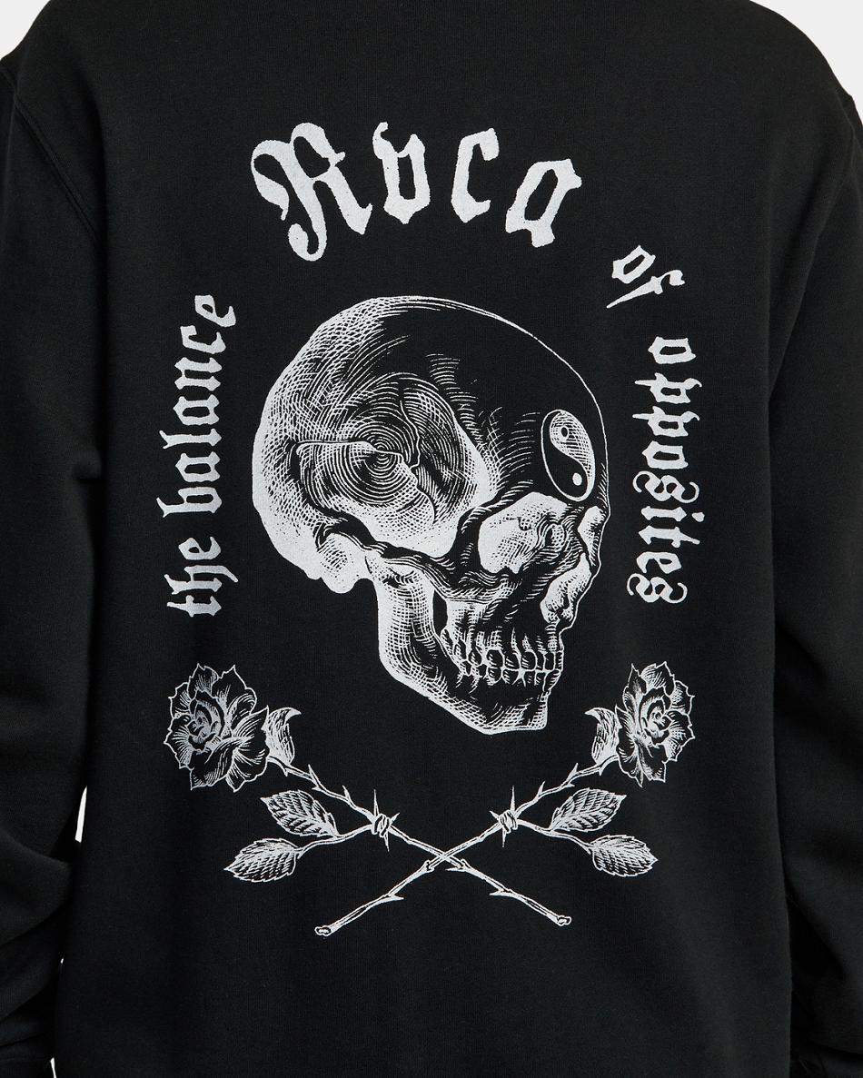 Sudadera Con Capucha Rvca Opposite Skullsie Hombre Negras | ACODF42696