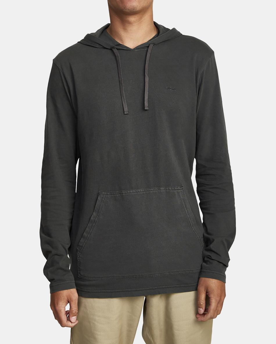 Sudadera Con Capucha Rvca Ptc Pigment Encapuchado Long Sleeve Hombre Negras | COJBT27749