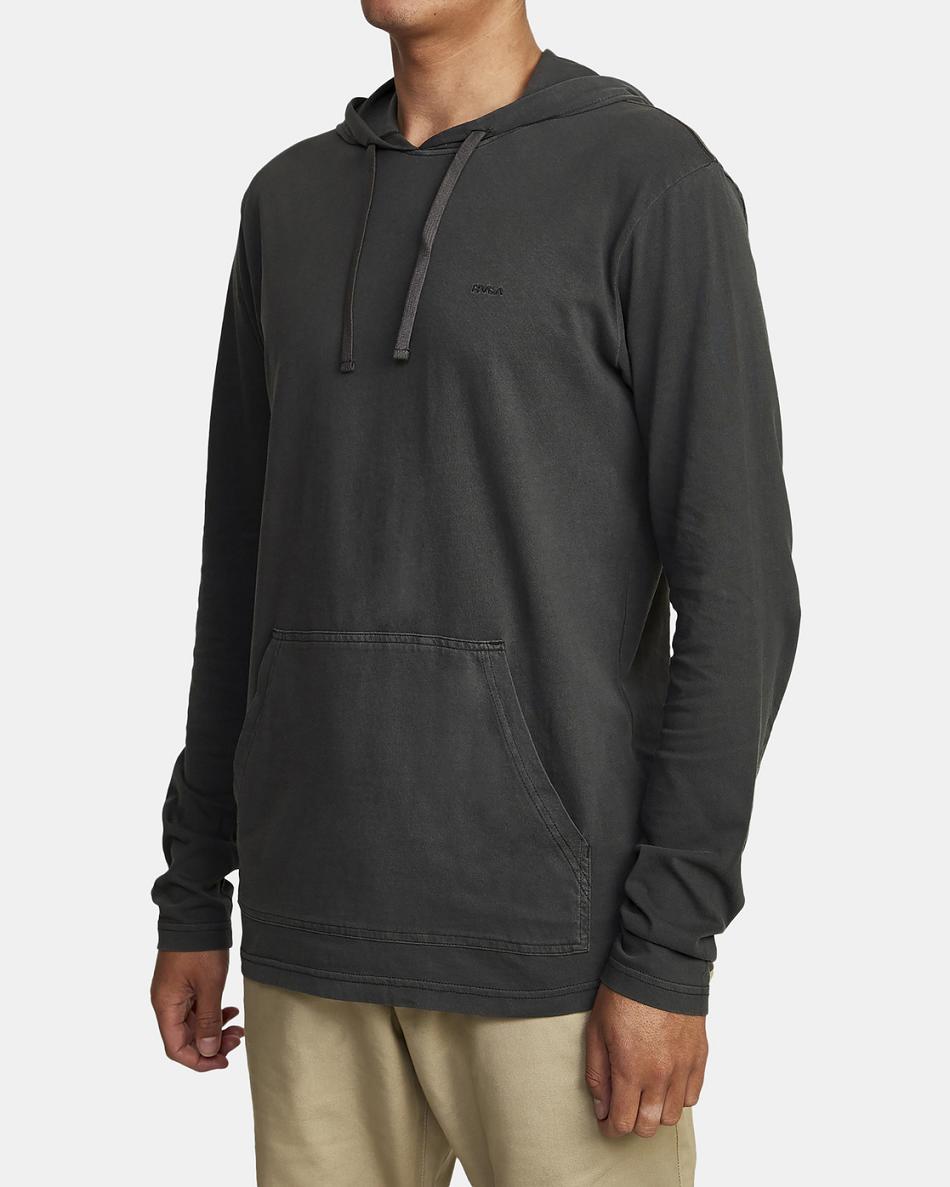 Sudadera Con Capucha Rvca Ptc Pigment Encapuchado Long Sleeve Hombre Negras | COJBT27749