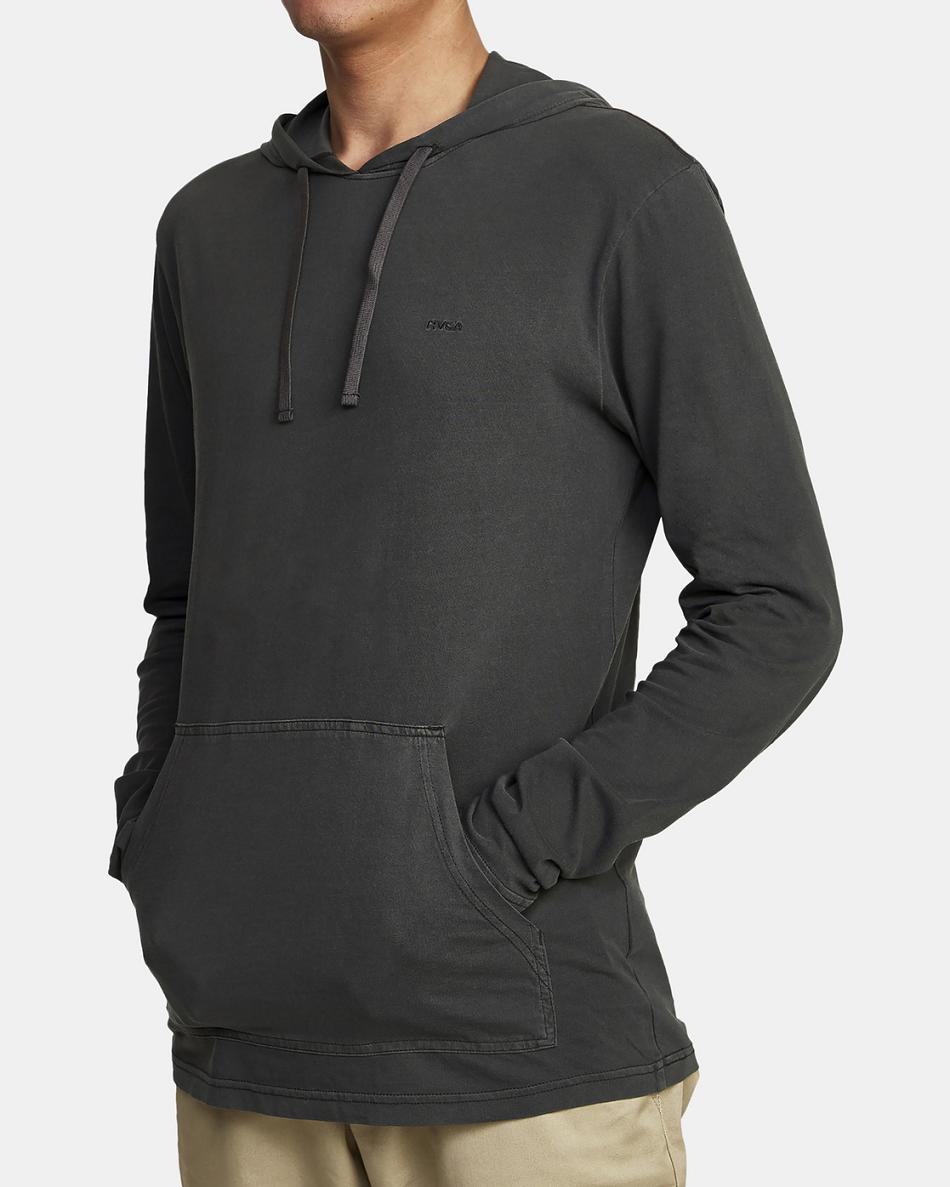 Sudadera Con Capucha Rvca Ptc Pigment Encapuchado Long Sleeve Hombre Negras | COJBT27749