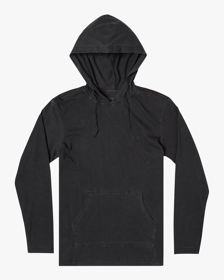 Sudadera Con Capucha Rvca Ptc Pigment Encapuchado Long Sleeve Hombre Negras | COJBT27749