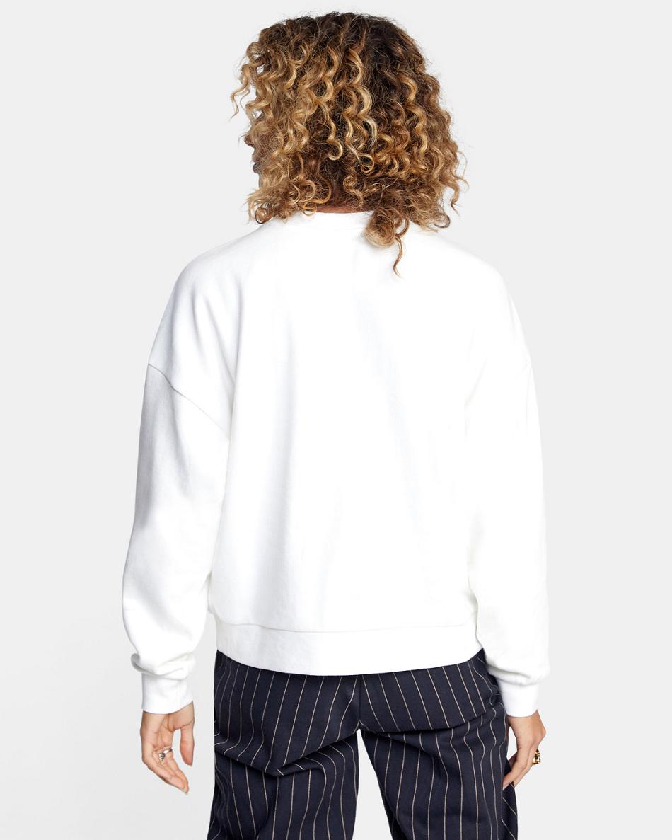 Sudadera Con Capucha Rvca Renaissance Crewneck Sueter Mujer Blancas | ECOHC49655