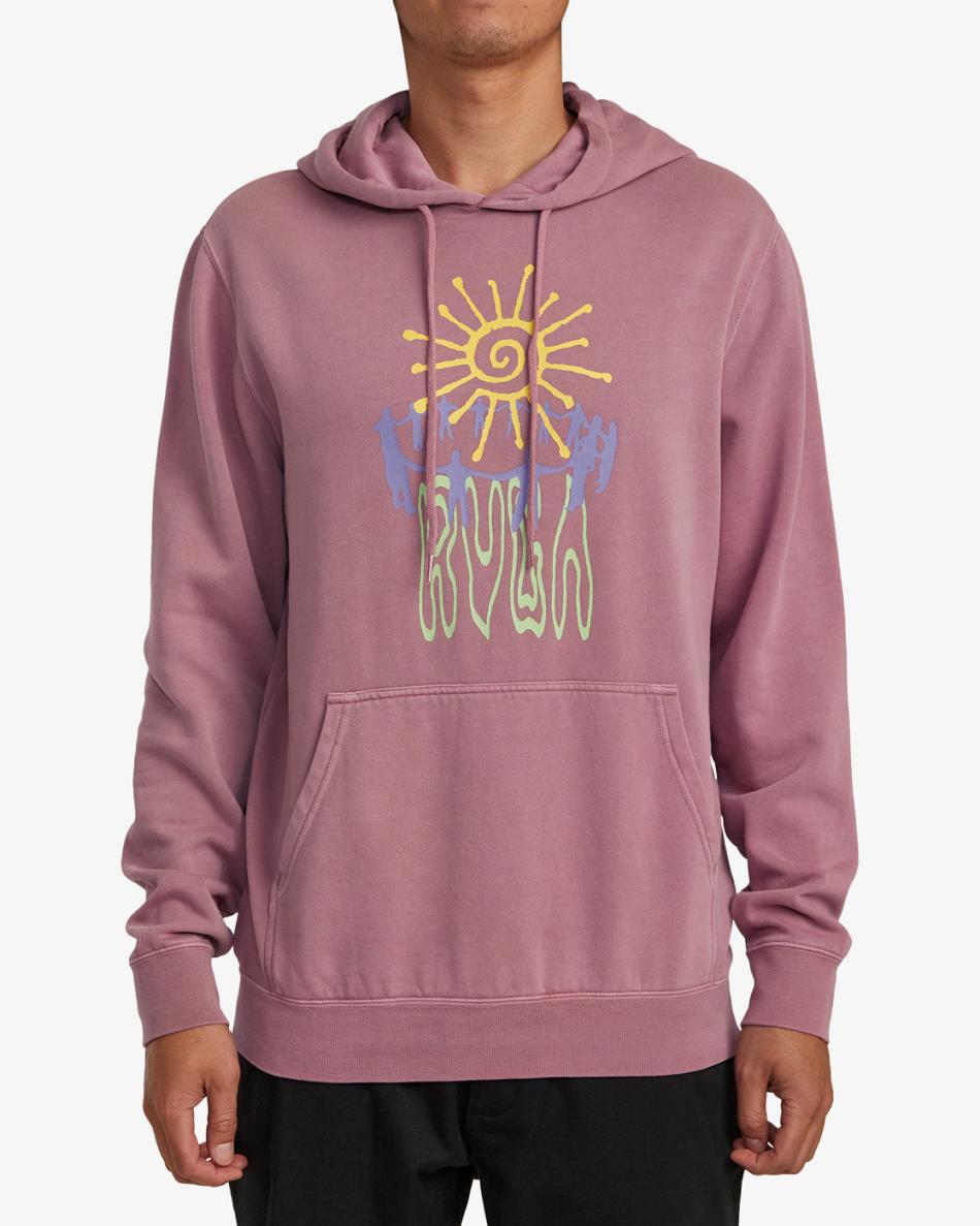 Sudadera Con Capucha Rvca Sun Worship Hombre Lavanda | COJVR68948