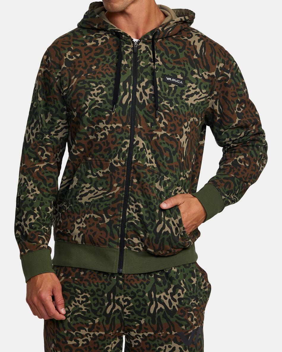 Sudadera Con Capucha Rvca Swift Icon Zip-Up Hombre Camuflaje | COIIZ35199