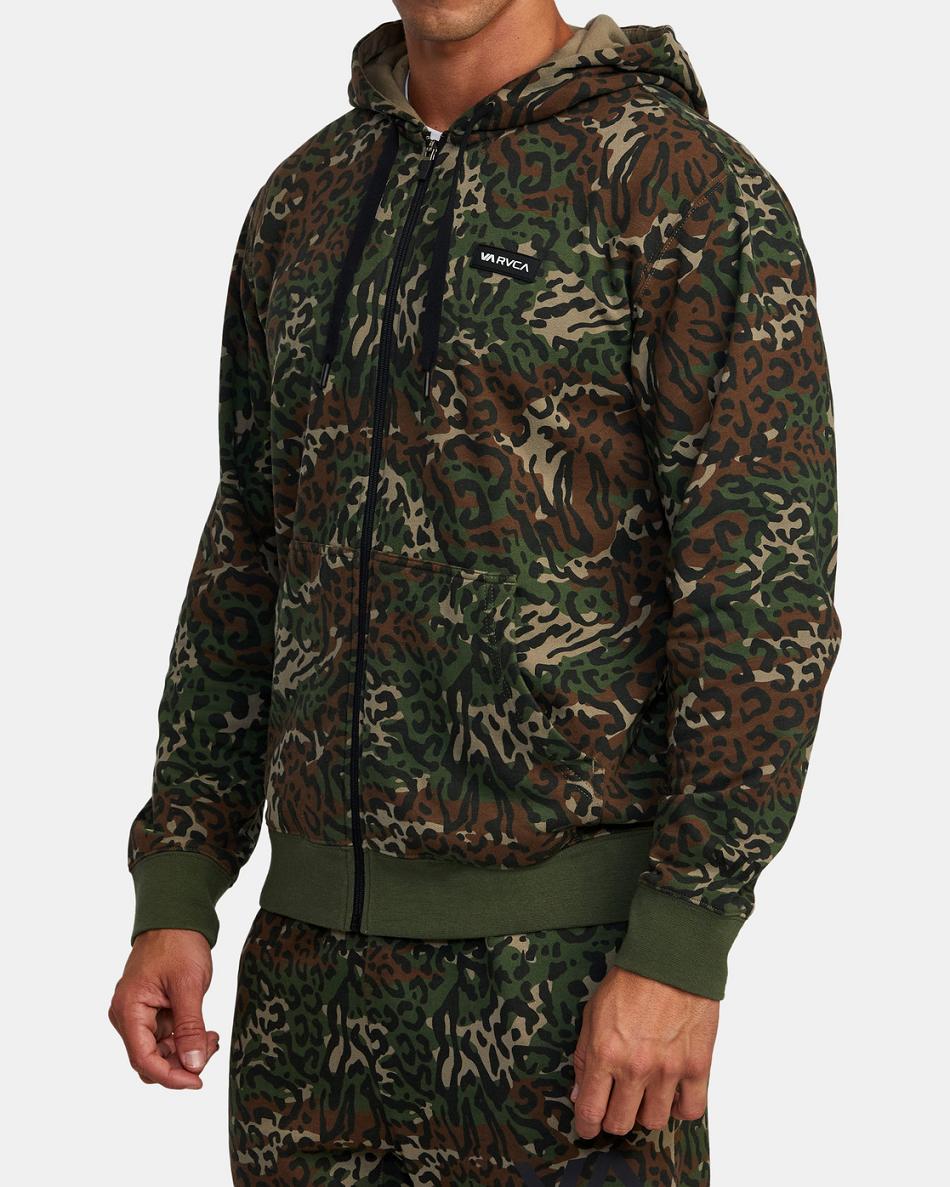 Sudadera Con Capucha Rvca Swift Icon Zip-Up Hombre Camuflaje | COIIZ35199