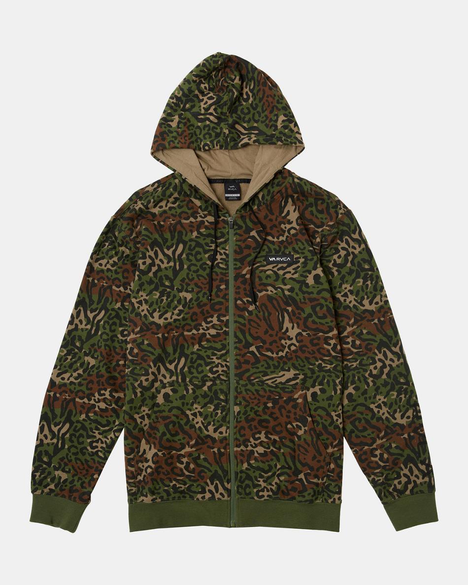 Sudadera Con Capucha Rvca Swift Icon Zip-Up Hombre Camuflaje | COIIZ35199