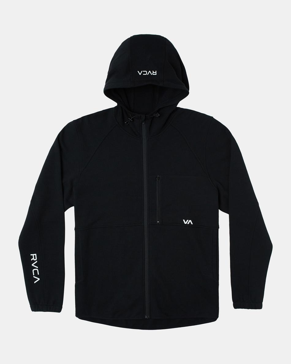 Sudadera Con Capucha Rvca Tech Zip-Up Fleece II Hombre Negras | COQAV73778