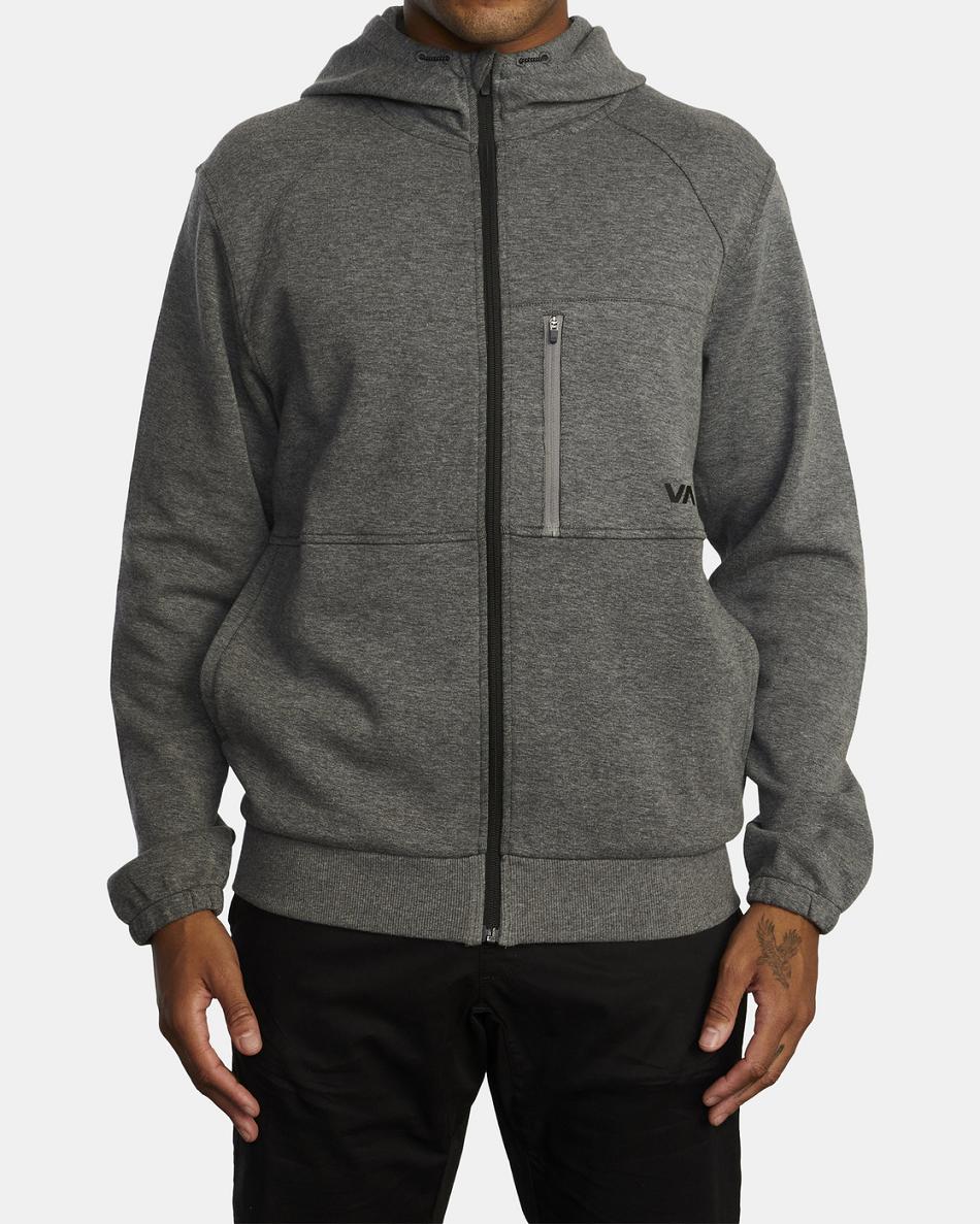 Sudadera Con Capucha Rvca Tech Zip-Up Fleece II Hombre Athletic Heather | FCOUI30391