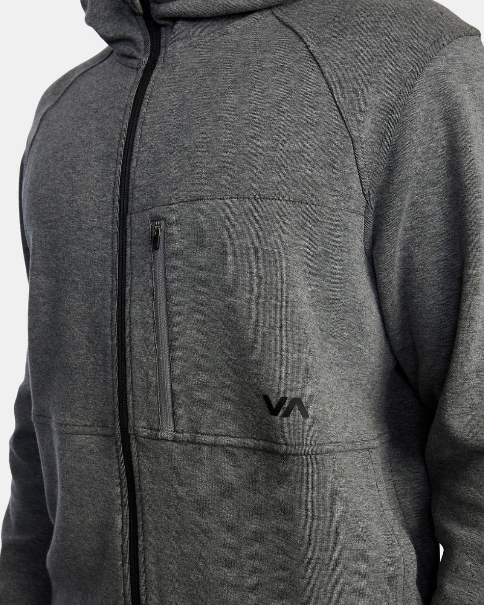 Sudadera Con Capucha Rvca Tech Zip-Up Fleece II Hombre Athletic Heather | FCOUI30391