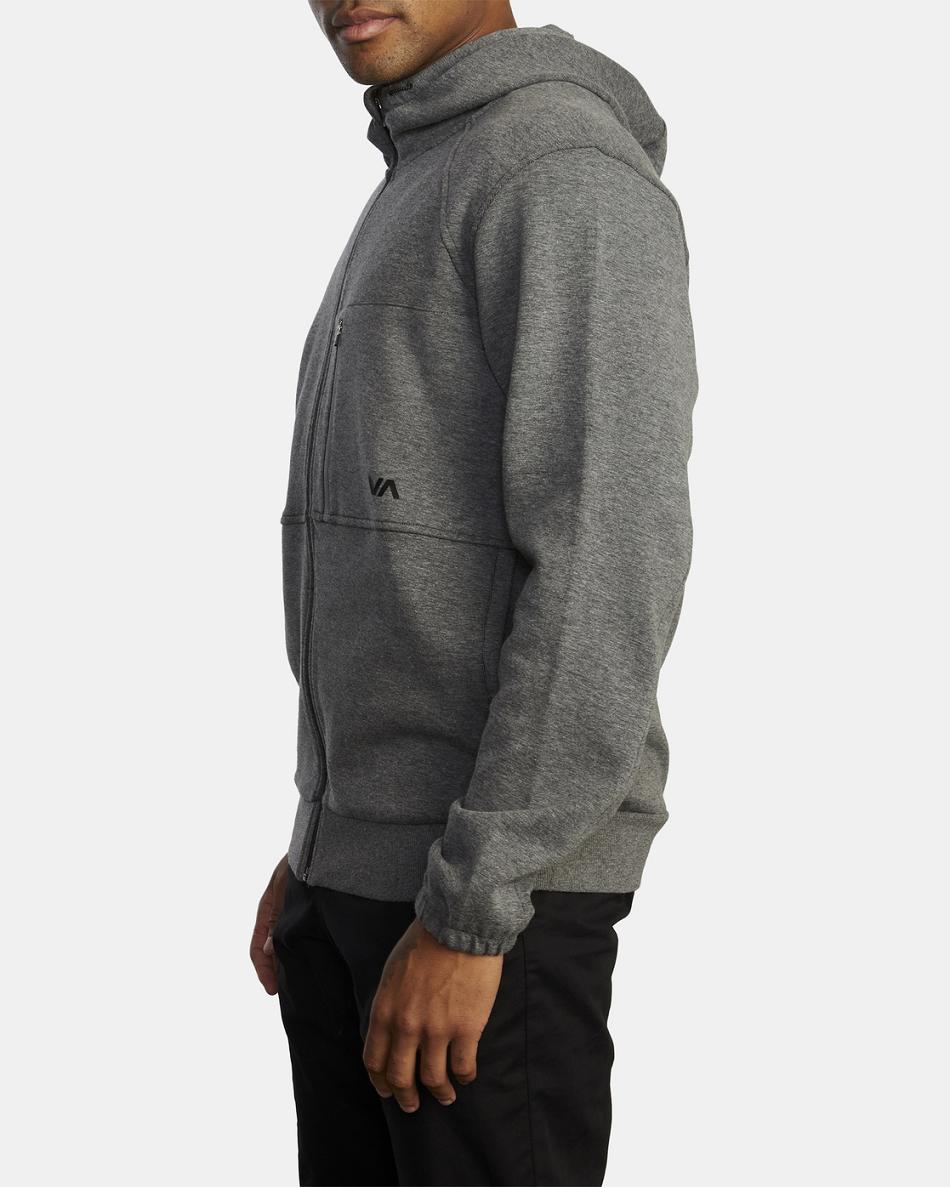 Sudadera Con Capucha Rvca Tech Zip-Up Fleece II Hombre Athletic Heather | FCOUI30391