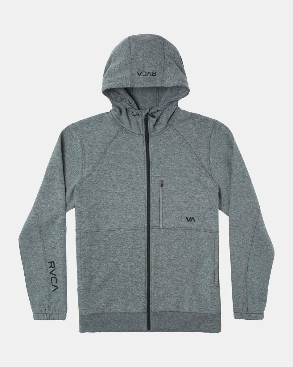 Sudadera Con Capucha Rvca Tech Zip-Up Fleece II Hombre Athletic Heather | FCOUI30391