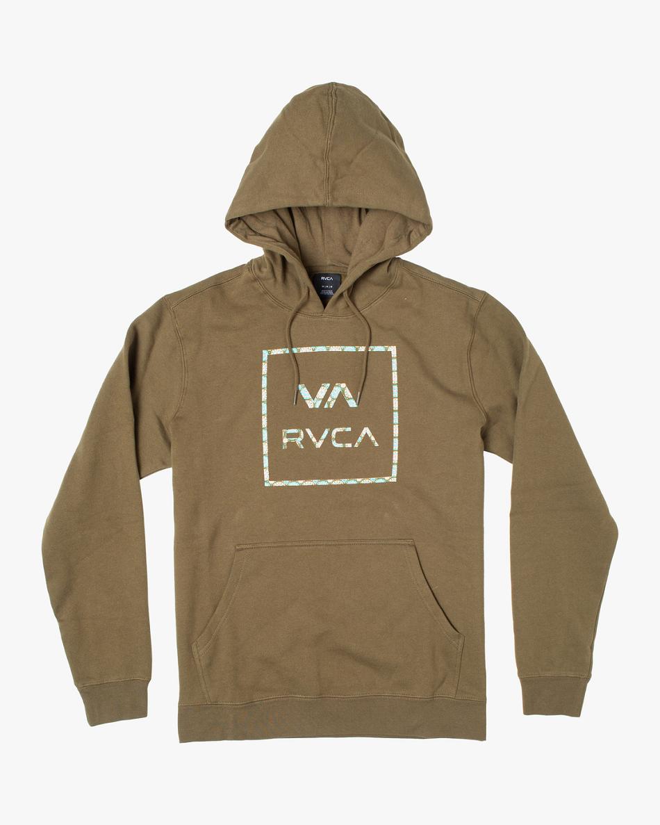 Sudadera Con Capucha Rvca VA All The Way Fill Pullover Hombre Verde Oliva | PCOER75920