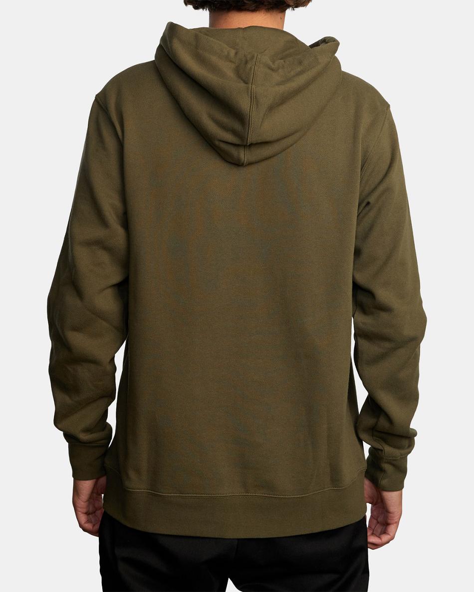 Sudadera Con Capucha Rvca VA All The Way Fill Pullover Hombre Verde Oliva | PCOER75920