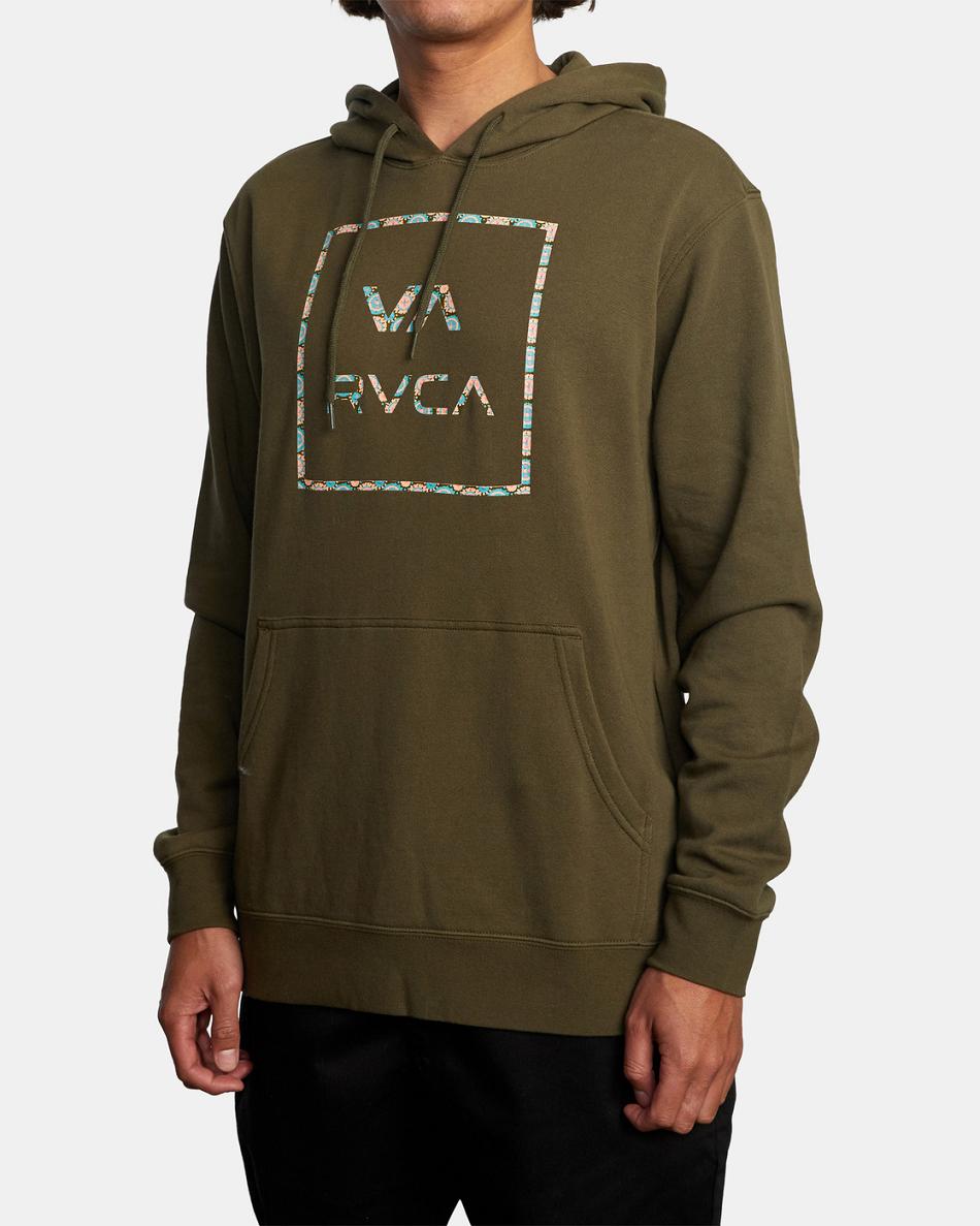 Sudadera Con Capucha Rvca VA All The Way Fill Pullover Hombre Verde Oliva | PCOER75920