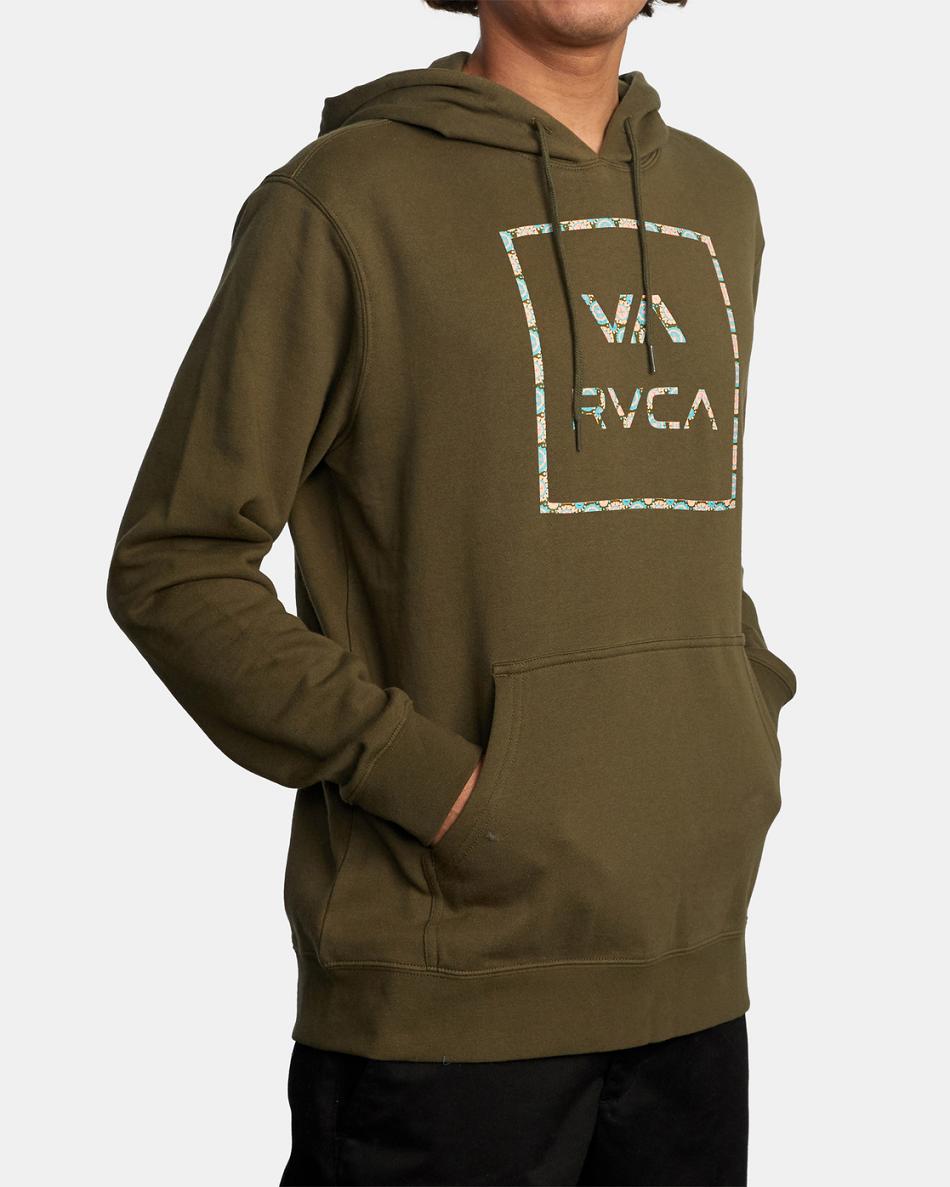 Sudadera Con Capucha Rvca VA All The Way Fill Pullover Hombre Verde Oliva | PCOER75920