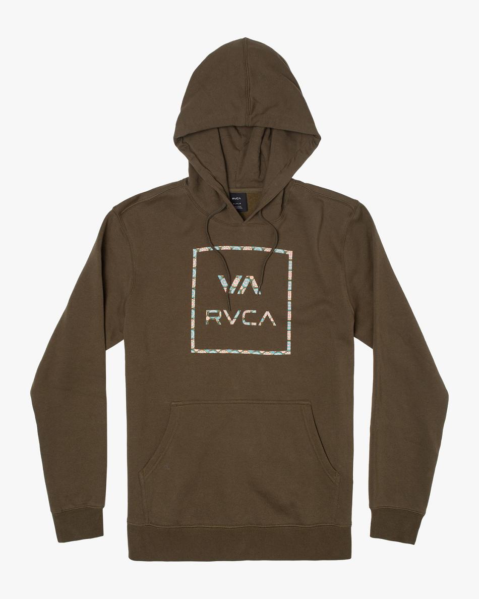 Sudadera Con Capucha Rvca VA All The Way Fill Pullover Hombre Verde Oliva | PCOER75920