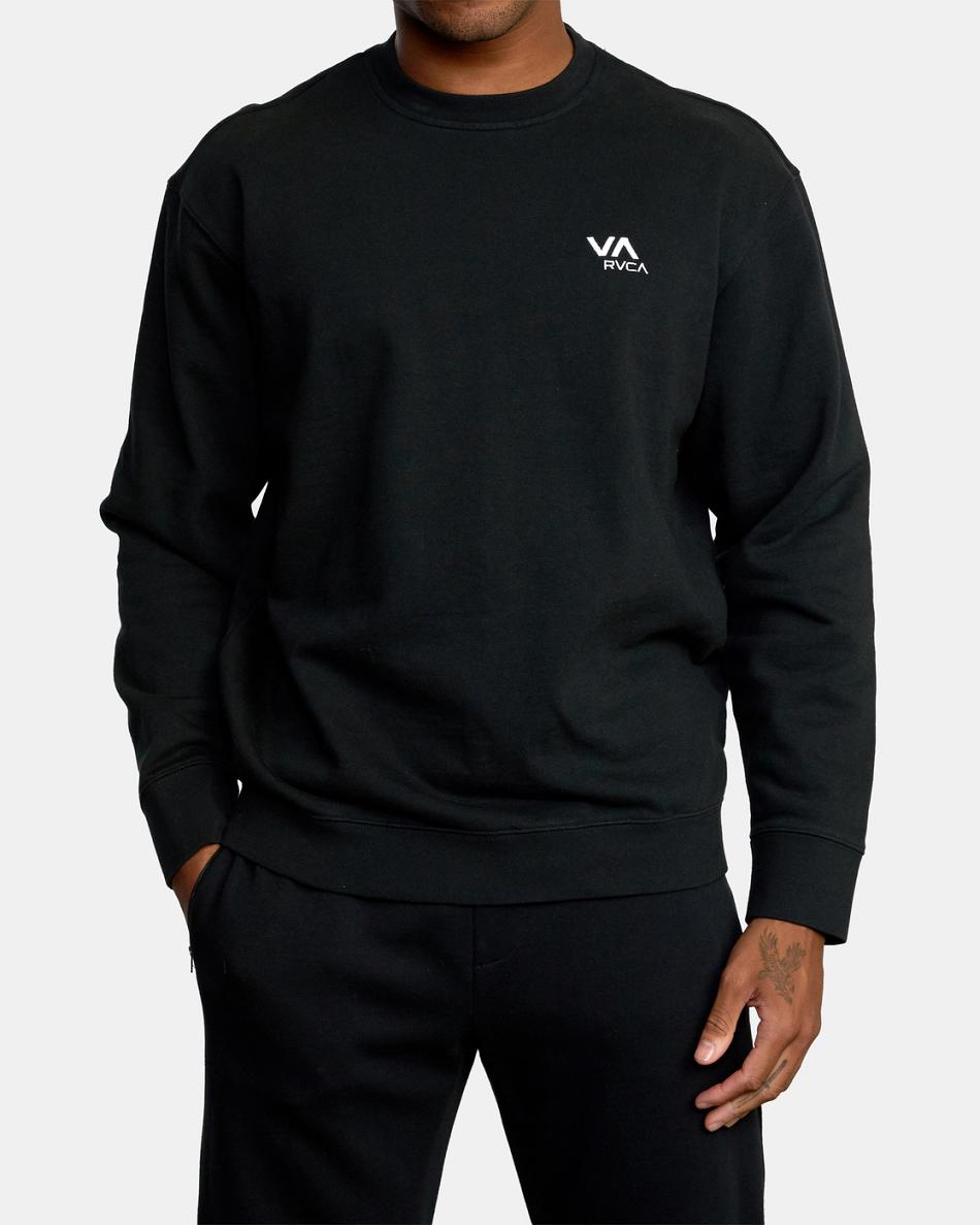 Sudadera Con Capucha Rvca VA Essential Crewneck Hombre Negras | YCOVQ11688