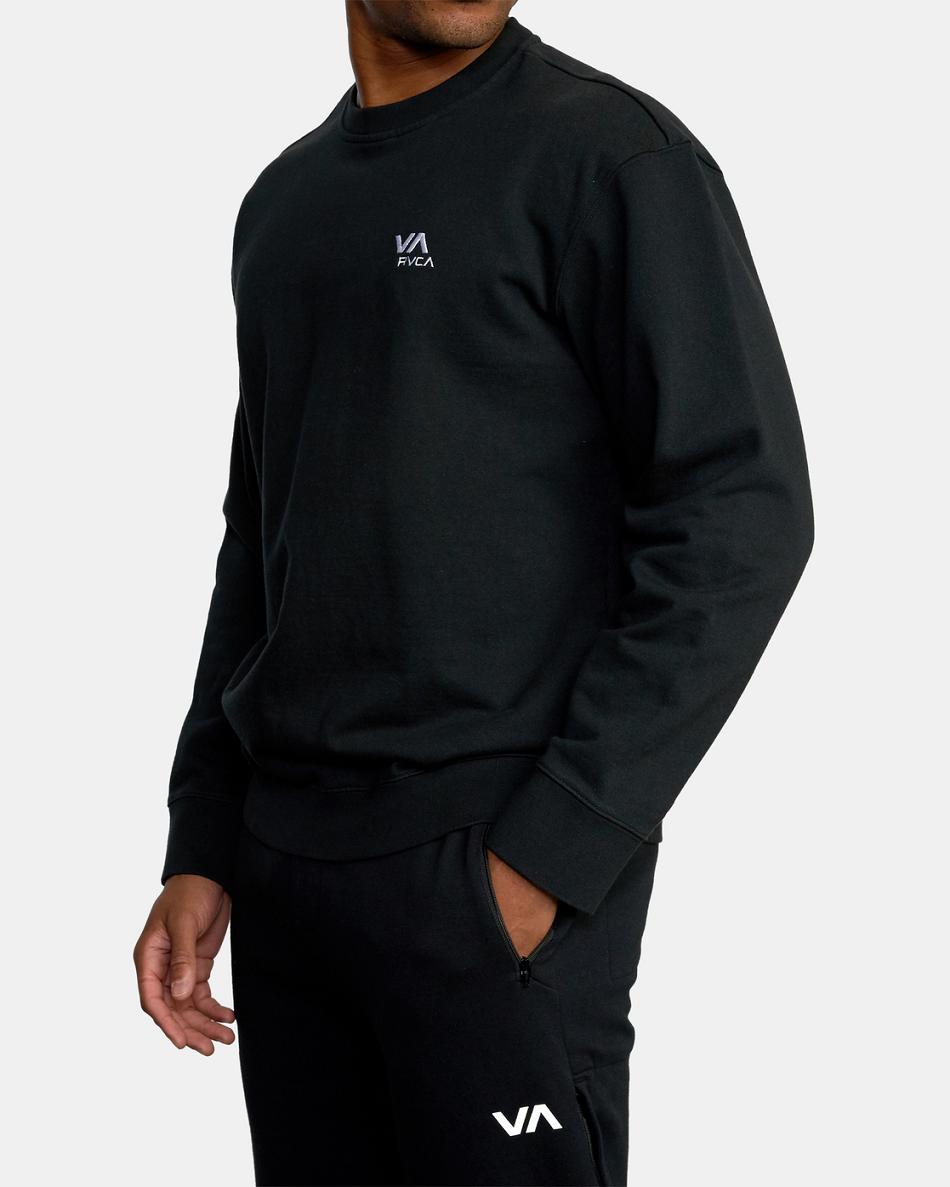 Sudadera Con Capucha Rvca VA Essential Crewneck Hombre Negras | YCOVQ11688