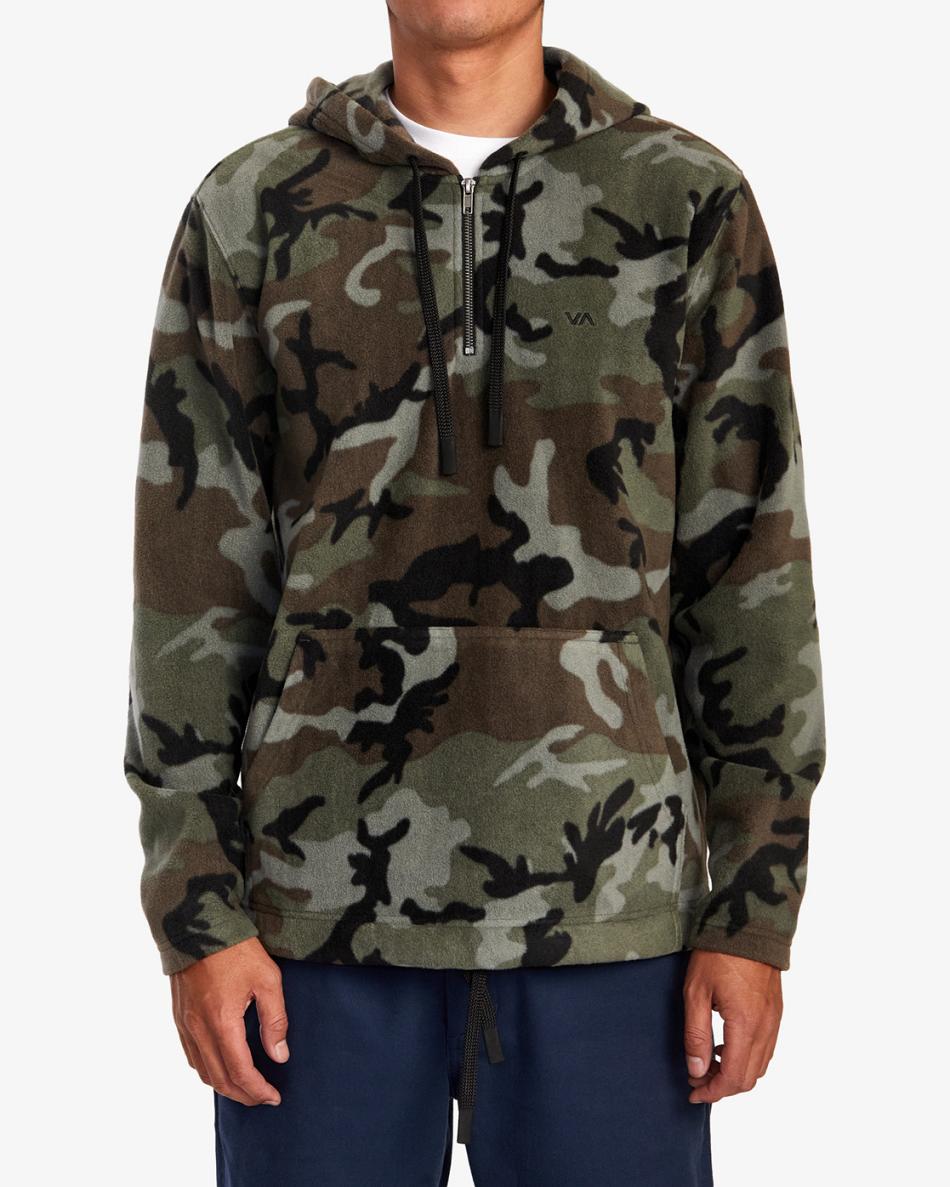 Sudadera Con Capucha Rvca Yukon Quarter Zip Pullover Hombre Camuflaje | PCOER10096