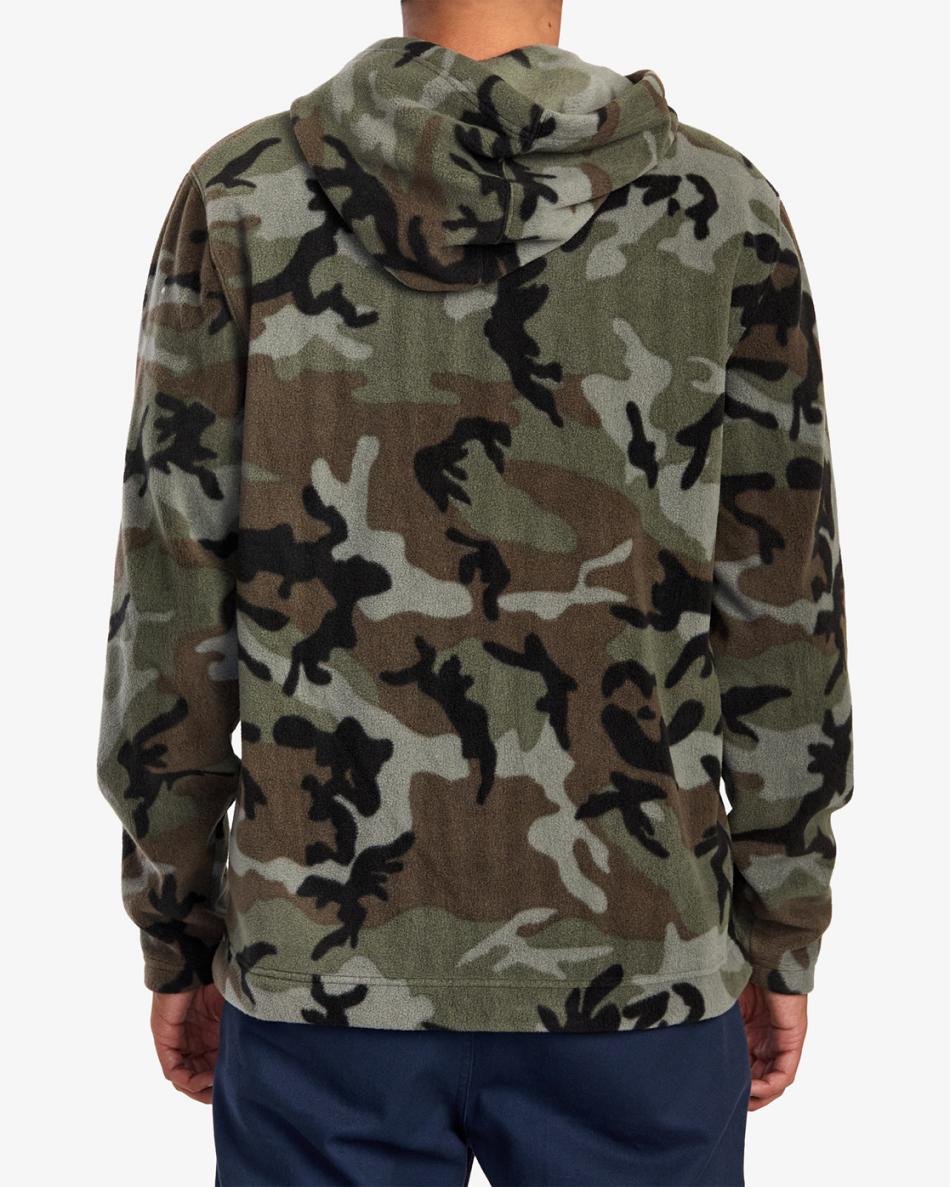 Sudadera Con Capucha Rvca Yukon Quarter Zip Pullover Hombre Camuflaje | PCOER10096