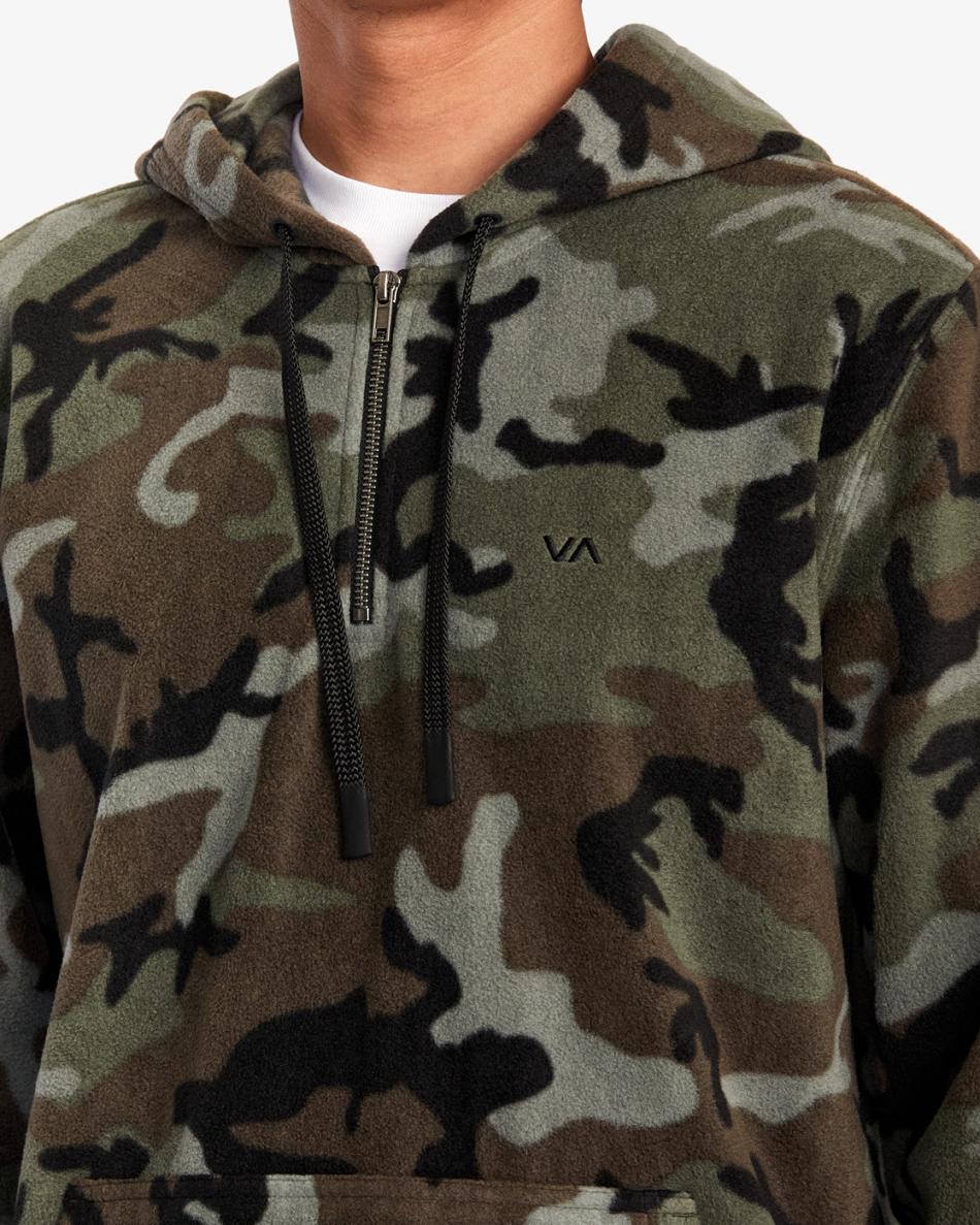 Sudadera Con Capucha Rvca Yukon Quarter Zip Pullover Hombre Camuflaje | PCOER10096