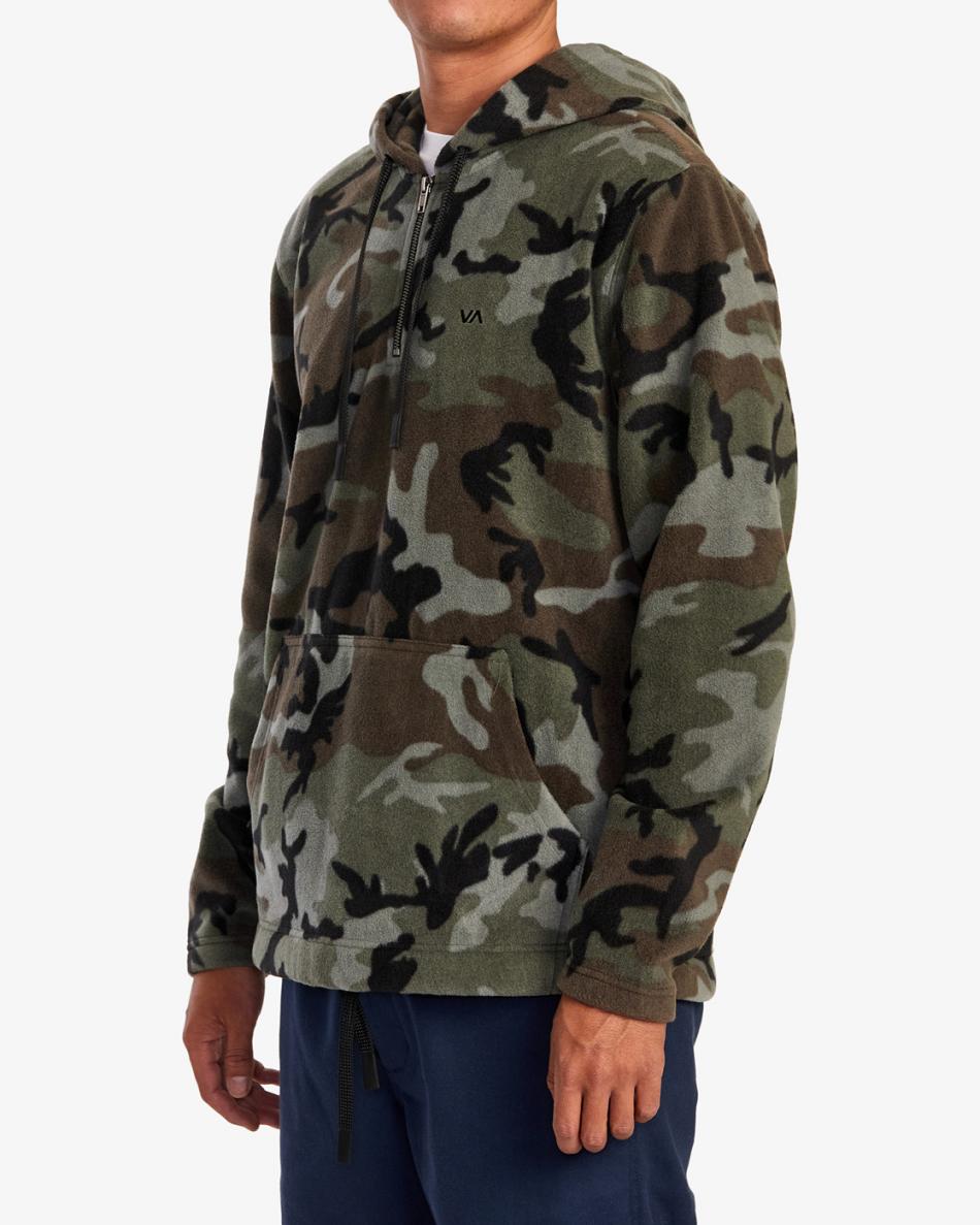 Sudadera Con Capucha Rvca Yukon Quarter Zip Pullover Hombre Camuflaje | PCOER10096