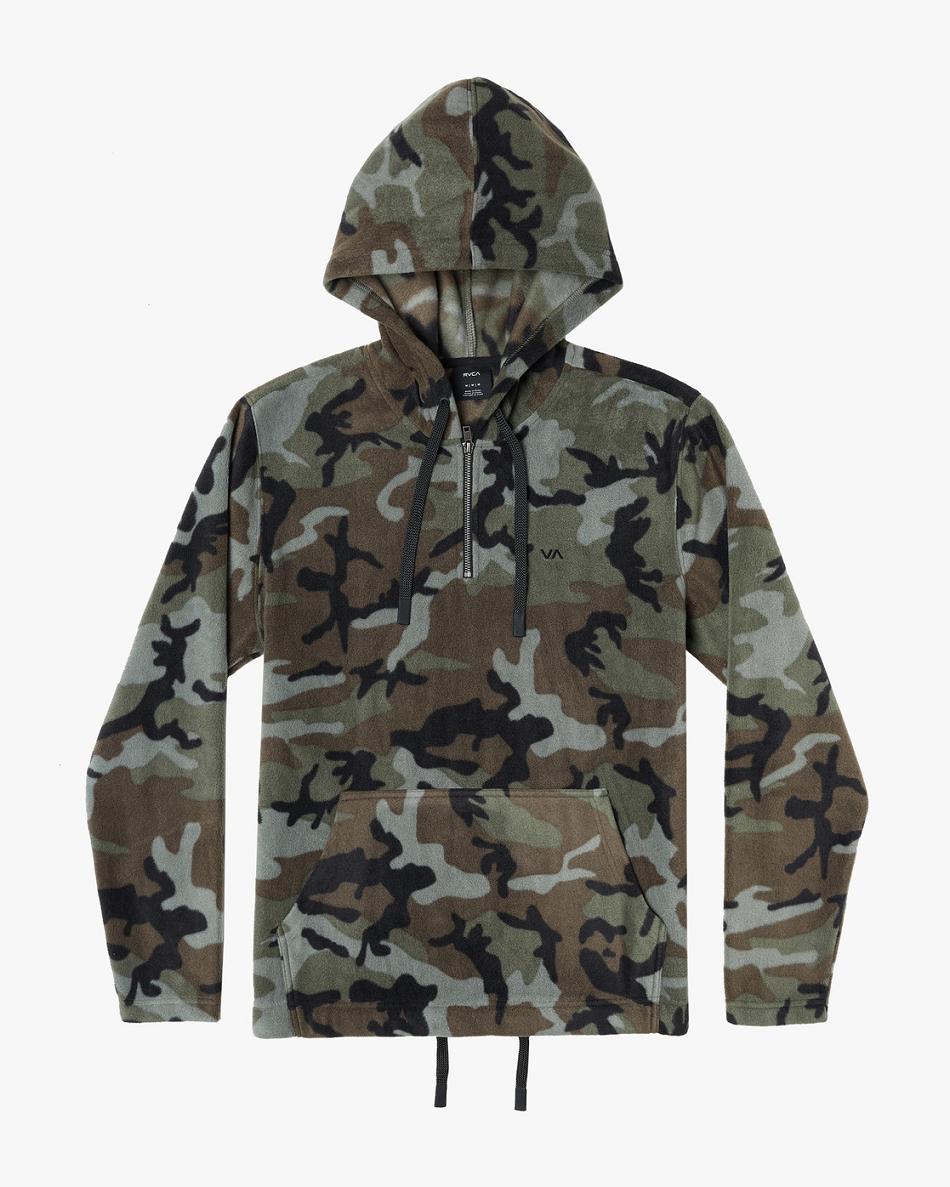 Sudadera Con Capucha Rvca Yukon Quarter Zip Pullover Hombre Camuflaje | PCOER10096