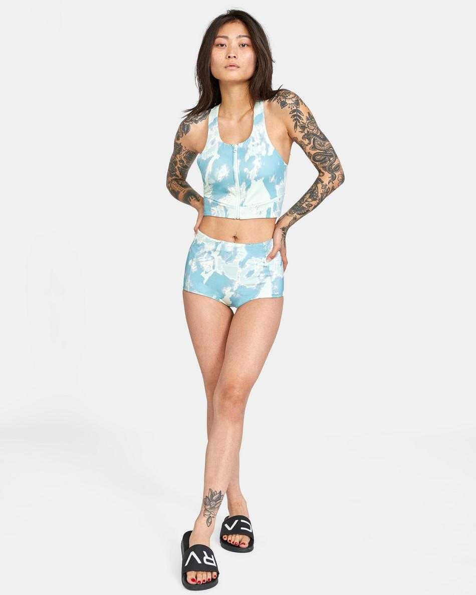 Sujetadores Deportivos Rvca Wavelength Zip Top Racerback Mujer Sea Tie Dye | FCOUI49721