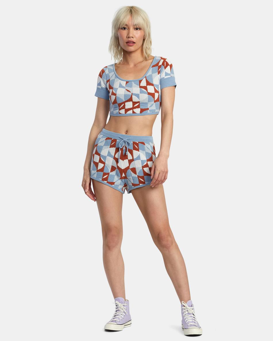 Suéteres Rvca Geode De Punto Crop Top Mujer Sandlewood | COXBR44530