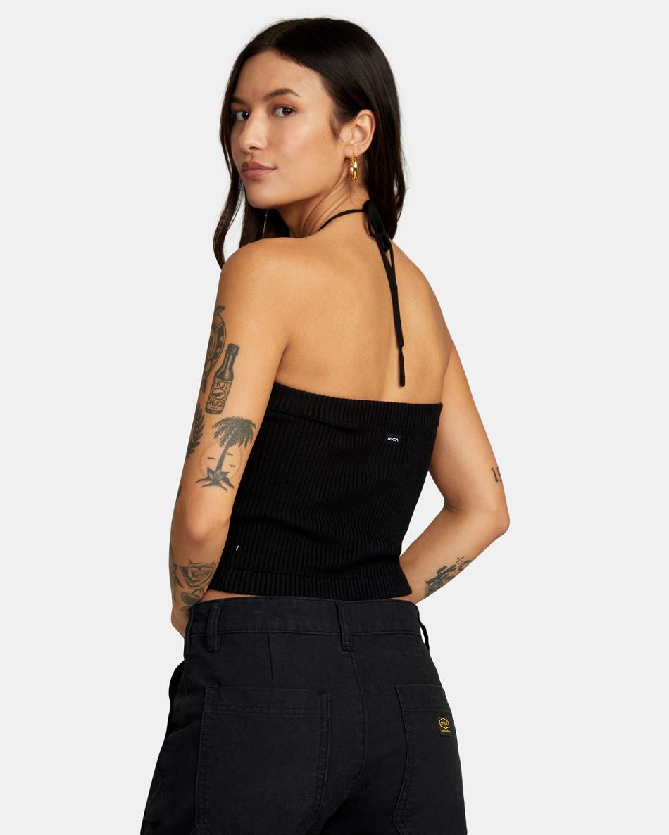 Suéteres Rvca Getting Warmer Halter Top Mujer Negras | DCOKV88481