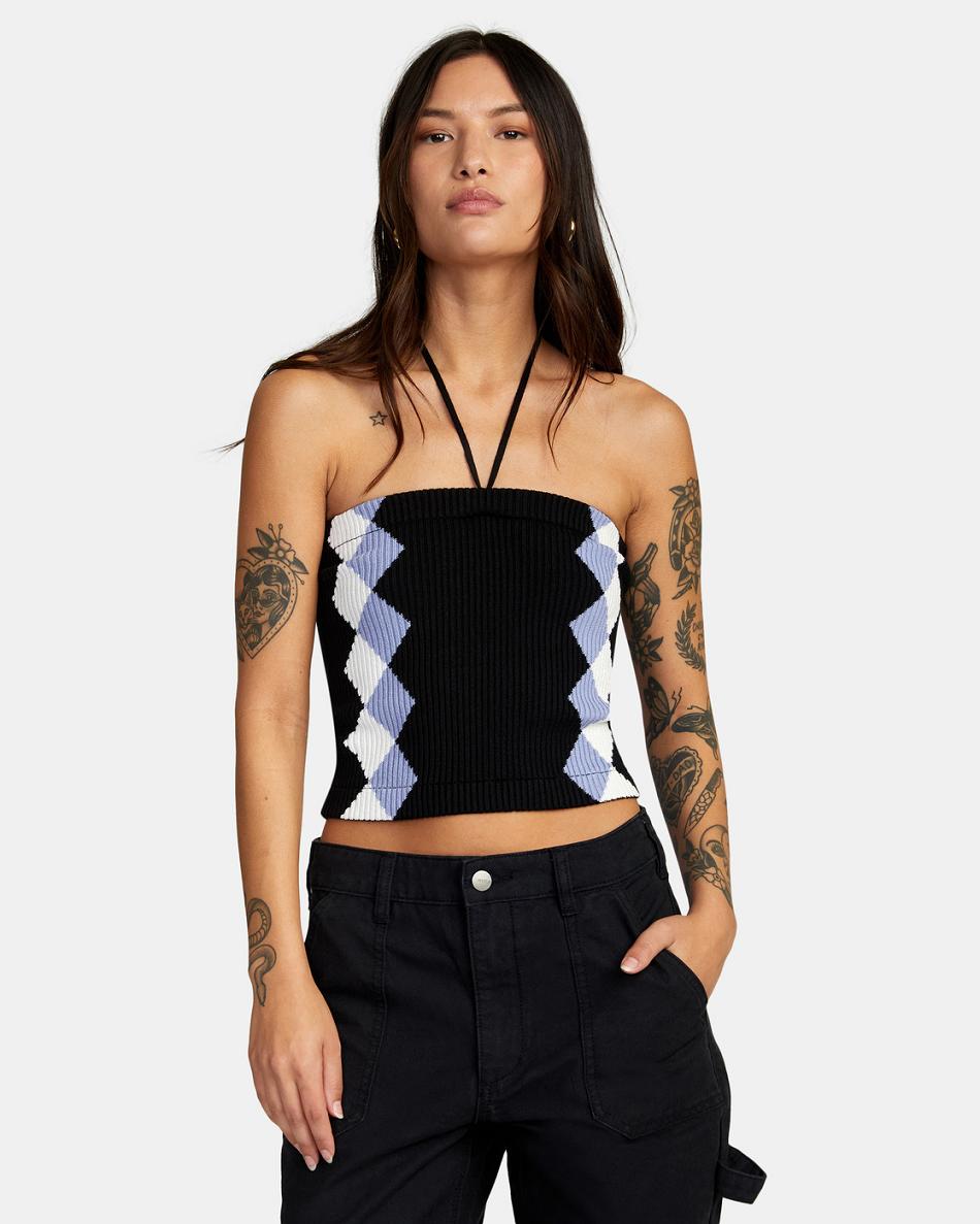 Suéteres Rvca Getting Warmer Halter Top Mujer Negras | DCOKV88481