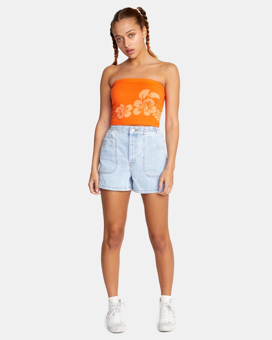 Suéteres Rvca Motives Tube Top Mujer Mandarin | FCOUI18131