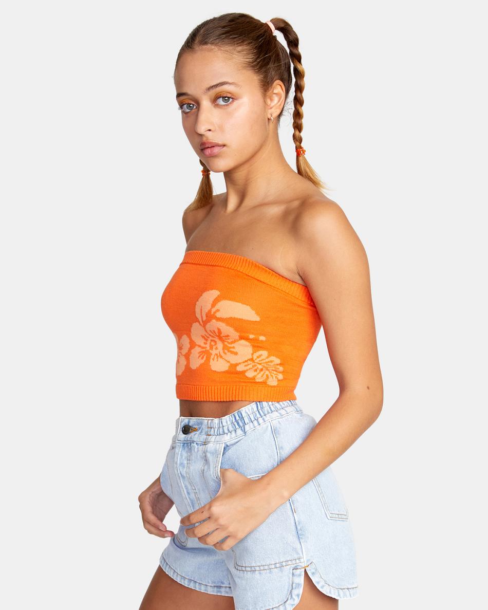 Suéteres Rvca Motives Tube Top Mujer Mandarin | FCOUI18131