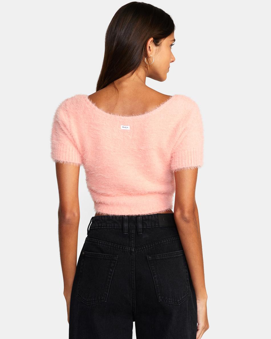 Suéteres Rvca Murray Cropped Mujer Coral | PCOQX48181