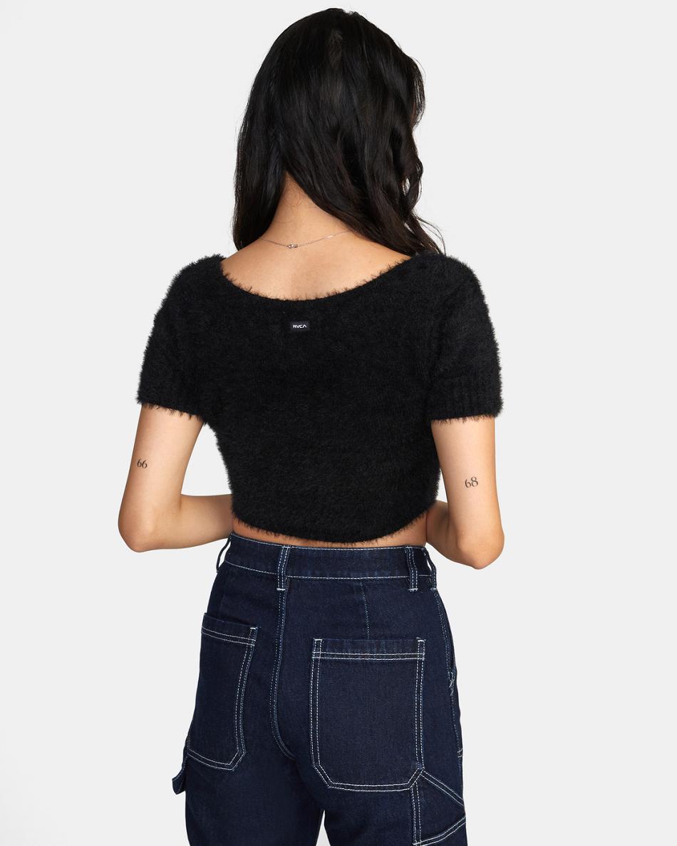 Suéteres Rvca Murray Cropped Mujer Negras | ACODF87051