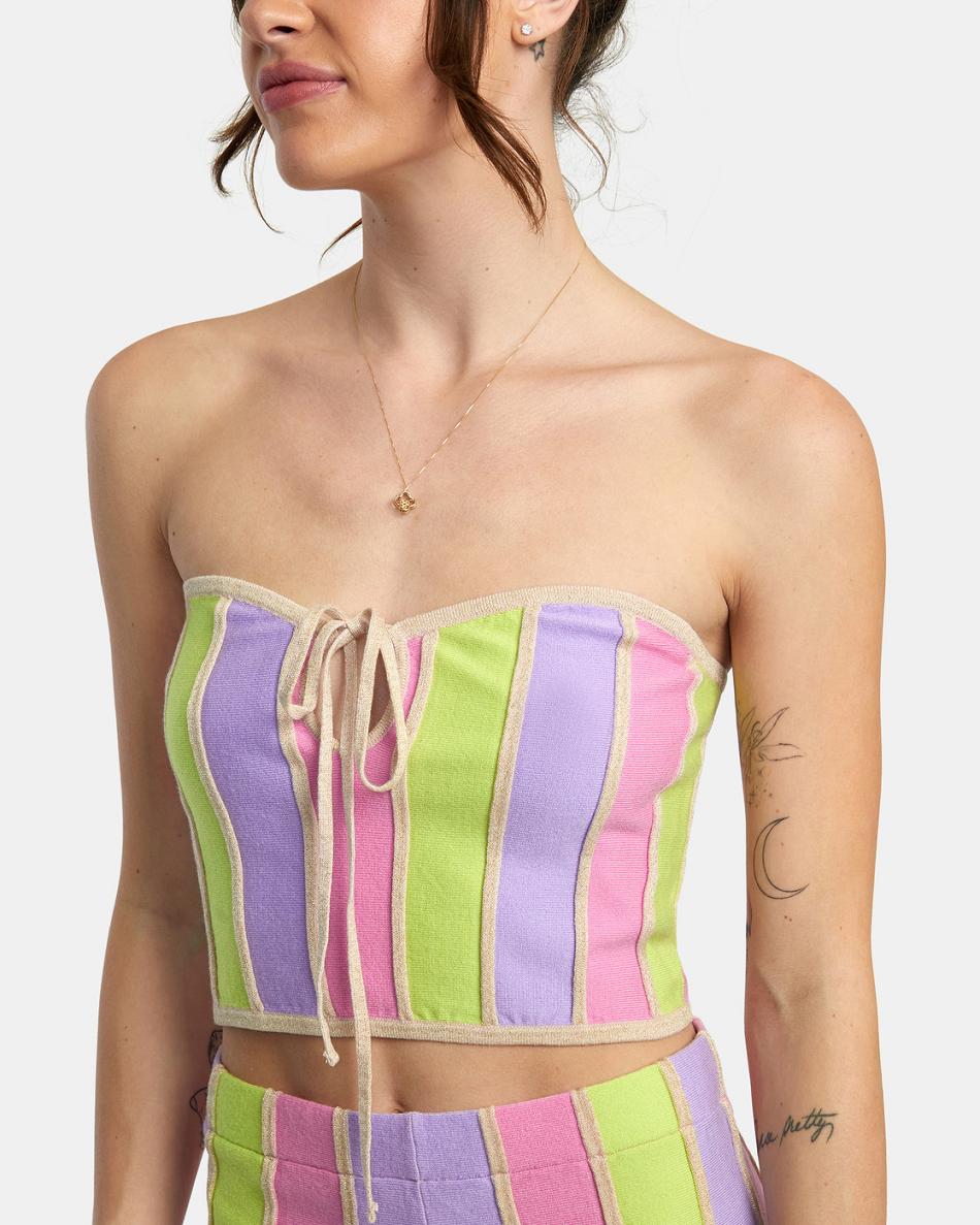 Suéteres Rvca Upswing Crop Top Mujer Multi | GCOEC31806