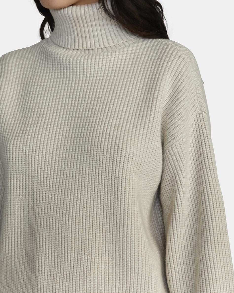 Suéteres Rvca Vineyard Turtleneck Mujer Oatmeal Heather | PCOQX25999