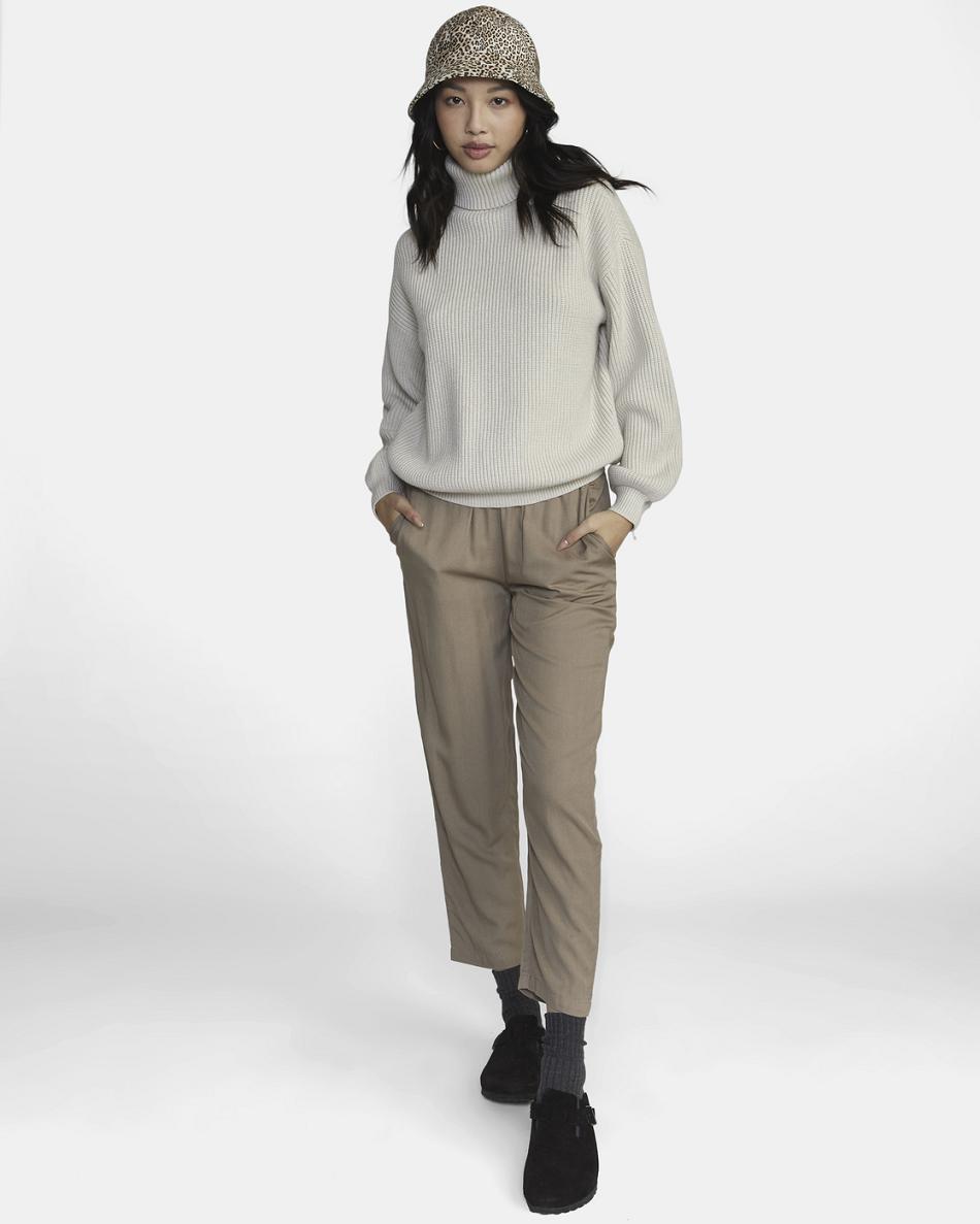 Suéteres Rvca Vineyard Turtleneck Mujer Oatmeal Heather | PCOQX25999