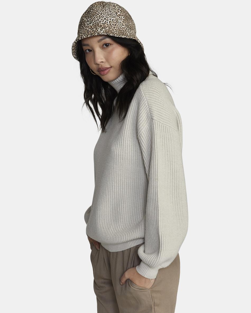 Suéteres Rvca Vineyard Turtleneck Mujer Oatmeal Heather | PCOQX25999