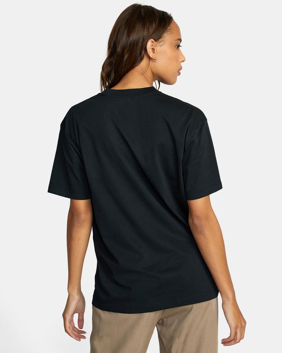 T shirts Rvca Altimeter Estampadas Mujer Negras | MCOFT50112